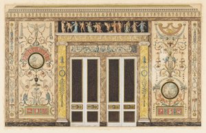 Proyecto para un salón de música (Diseño para una elevación de pared en una sala de música) de Francois Joseph Belanger